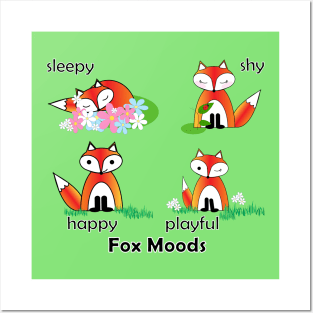 Lispe Fox Moods Posters and Art